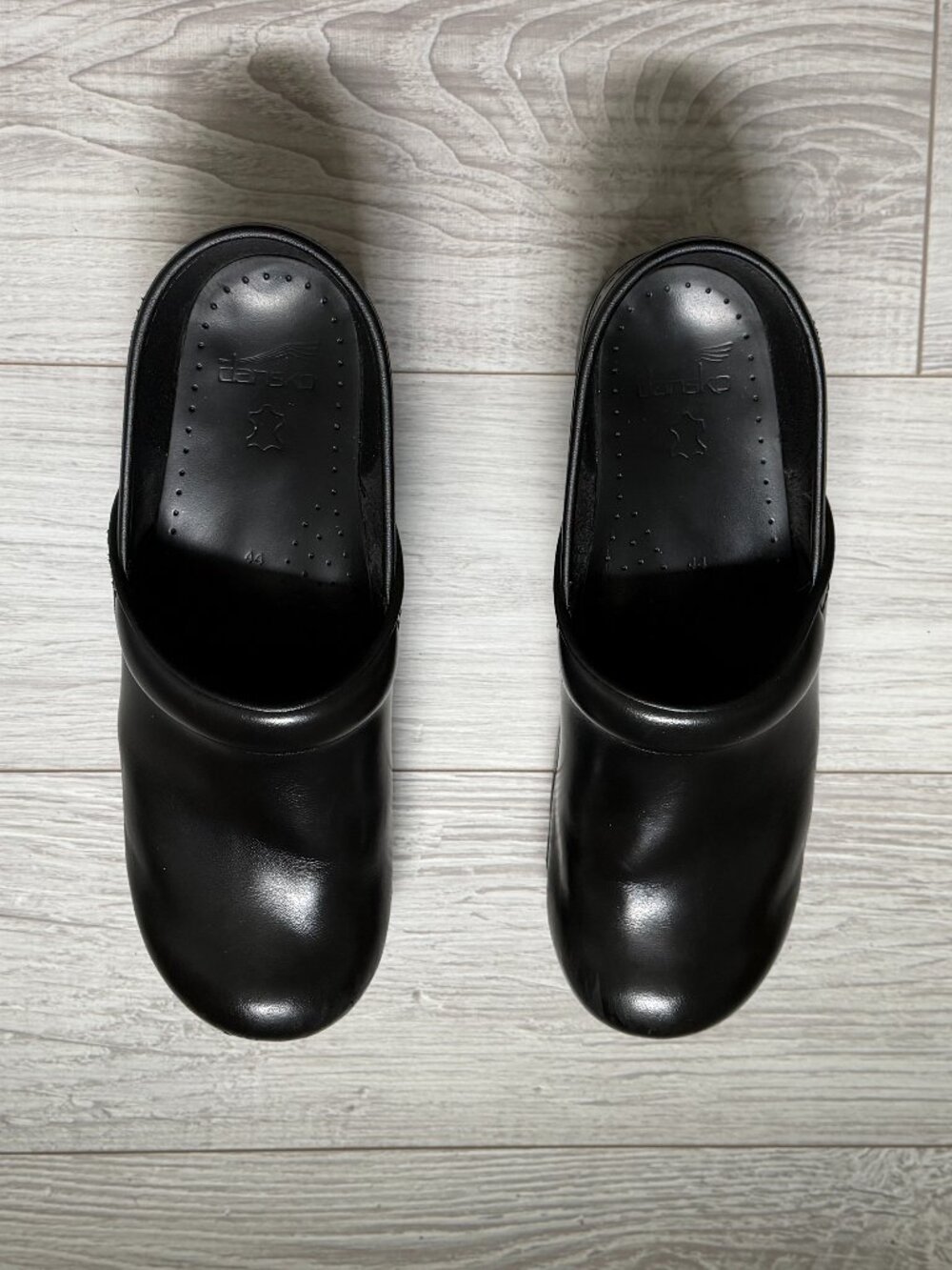 Dansko Black Professional Mens Leather Clogs Size 44 (10.5 - 11 Men US Size)
